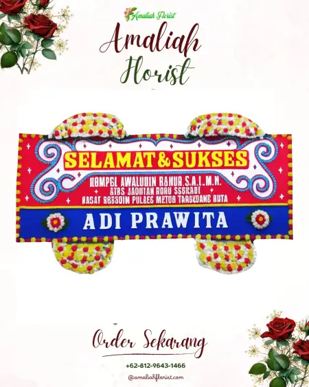 Papan Bunga Ucapan Selamat Ngaru Aru