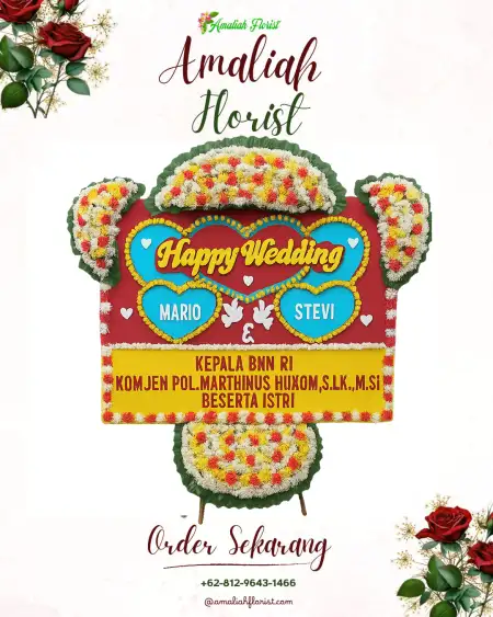 Papan Bunga Pernikahan Ngaru Aru